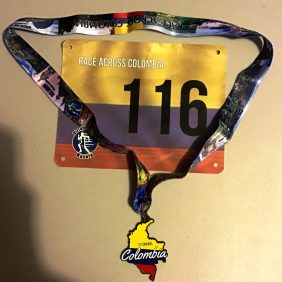 Colombia medal and bib